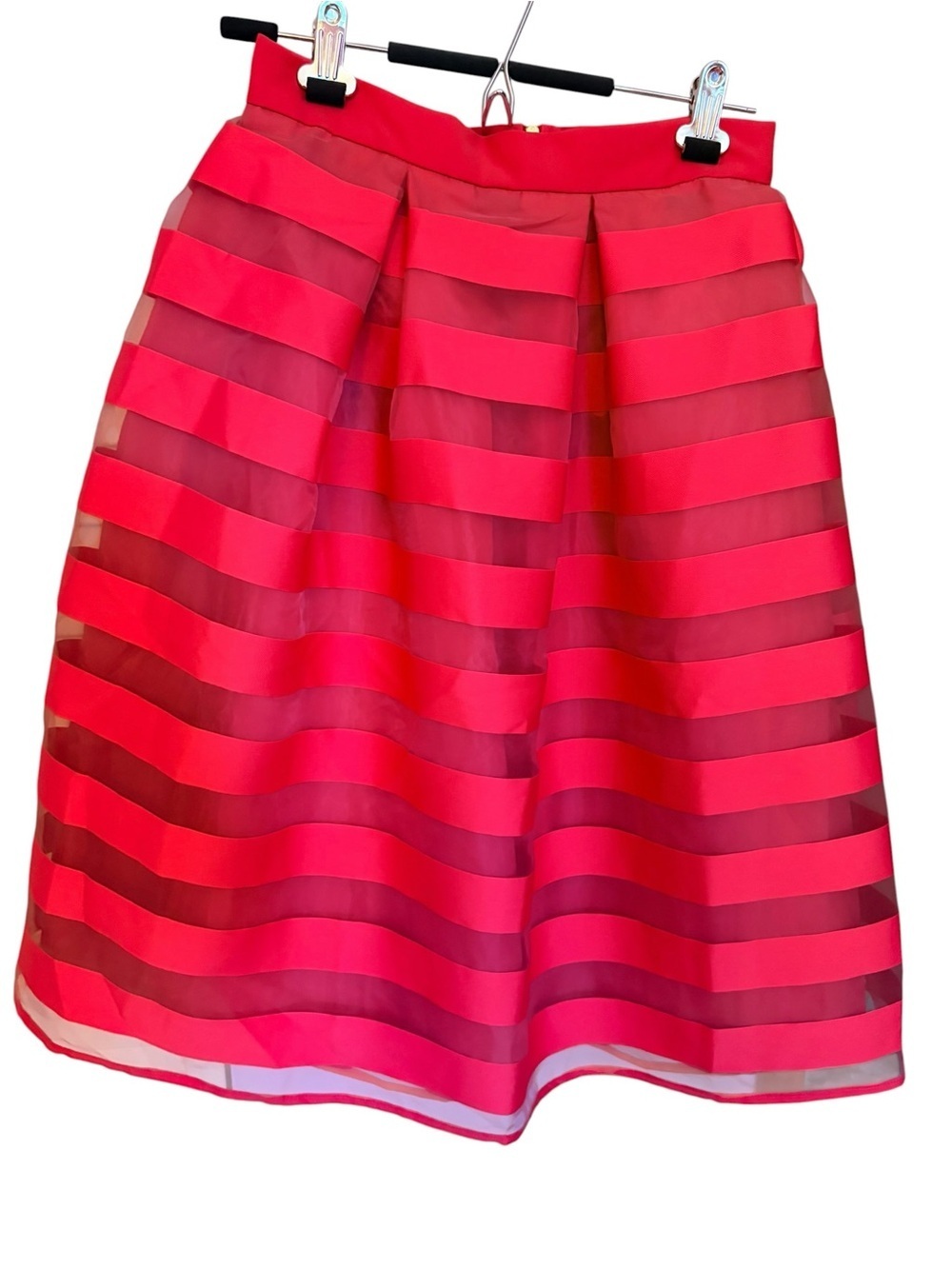 Closet London Fuchsia Striped A-Line Skirt - Picture 4 of 8